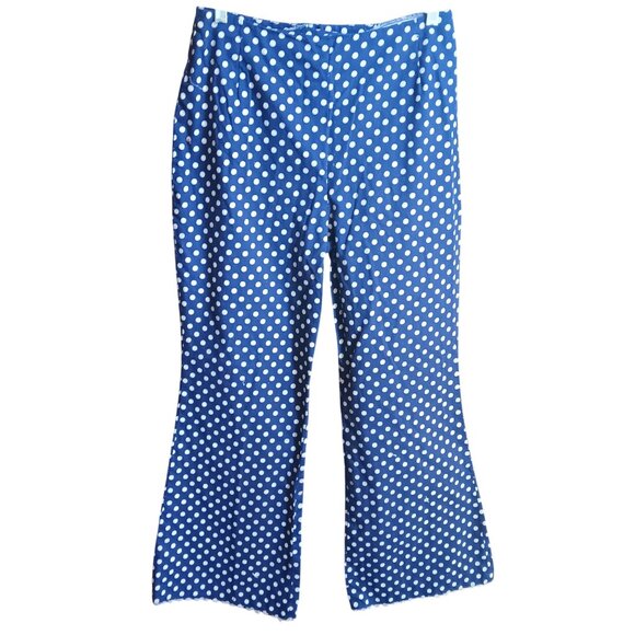 28x28 TrueVintage Blue Polka Dot Bellbottom Pants 1960's by Joyce - Picture 2 of 7